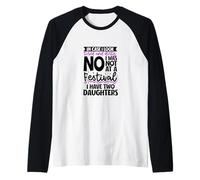 Tired Mom in Chaos - Two Daughters Raglan Baseball Tee