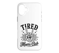 Tired Moms Club Skeleton Rock Hand Rose Tattoo Style Mom Case for iPhone 16 Plus