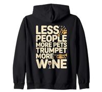 Tired Musician Needs Wine And Pets Funny Music Zip Hoodie