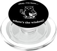Tired Owl Coffee Book Where's The Wisdom Funny PopSockets PopGrip for MagSafe