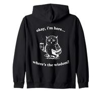 Tired Owl Coffee Book Where's The Wisdom Funny Zip Hoodie