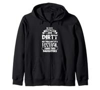 Tired Parents in Chaos - two daughters Zip Hoodie