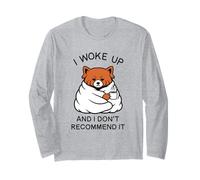 Tired Red Panda i Woke up and i Don't Recommend it w Coffee Long Sleeve T-Shirt