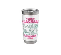 Tired Teachers Summer Break Beach Vibes Stainless Steel Insulated Tumbler