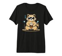 Tired Trash Panda Drinking Iced Coffee Caffeine Lovers Premium T-Shirt
