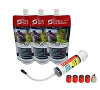 Lawn Mower Off-Road Tire Sealant - Flat Tire Protection Kit with Sealant Injector - 5-in-1 Tire Repair & Prevent Flat Tires caused by bead leaks, punctures, minor dry rot - Extend Tire Life