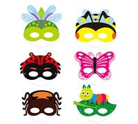 TirEurt 30Pcs Insect Maks for Kids Spring Insect Costume Party Mask Masquerade Card Party Bag Filler Elastic Rope Eye Mask Party Favor Supplies for Birthday Party Cosplay Dress Up