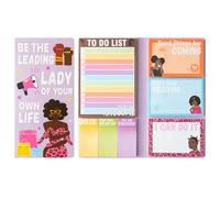 TirEurt Black Girl Sticky Notes - 350 Sheets Be The Leading Lady Bundle Writing Memo Pads, African Girl Self-Stick Notes Pads to Do List Page Marker for Teacher Student