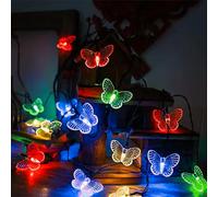 TirEurt Butterfly Fairy String Lights 6M/20ft with 40 LEDs - Battery Operated Waterproof Fairy Lights for Indoor, Outdoor, 2 Modes (Steady & Twinkle), Wedding, Garden, Party Decorations (Colourful)