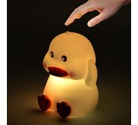 TirEurt Duck Night Light Cute Silicone Head Hugging Duck Lamp Nursery Nightlight Rechargeable Decorative Lamp with 30 Minutes Timer for Bedrooms, Living Room