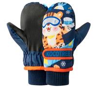 TirEurt Kids Winter Ski Gloves - Warm Waterproof Mittens, Snow Thinsulate Windproof Breathable Children Gloves, Boys Girls Snow Gloves for Skiing, Snowboarding, Winter Outdoor Sport, Size M, Tiger