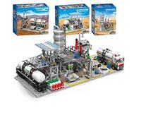 Tirff Chemical Plant Modular Building Sets, 2142PCS Modular House Construction Toy with Minifigures, Natural Gas Storage Center+Chemicals Laboratory+Loading Station Building Kit, Compatible with Lego
