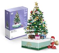 Tirff Christmas Tree Building Blocks Set, DIY Music Box, Tabletop Christmas Ornament Building Toy, Ages 6-12, 36 Pieces