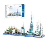 Tirff Street Scene Building Blocks Set, 2220 Pieces Dubai Landmarks Model Building Blocks Kit, Landmark Architecture Mirco Bricks Model Set for Kids and Adult, Not Compatible with Lgo