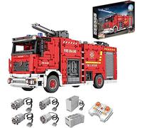 Tirff Technology RC Fire Engine Building Blocks Kit, 2888 Pieces Large Fire Engine With motor and remote control, Water Jet Fire Engine Model Building Kit, Compatible with L*GO