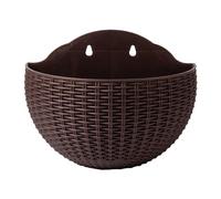 TIrievza Semicircle Hanging Planters - PP Imitation Rattan Wall Hanging Flower Pot, Wall-mounted Flower Planters Basket, Plants Holder Hanger For Outdoor Home Balcony Fence