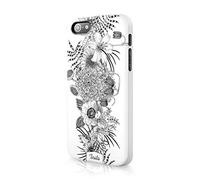 Tirita Hard Case Cover Compatible with iPhone 7/8 / SE 2020 / SE 2022 PRINTED GLITTER, NOT REAL GLITTER Floral Flowers Black and White Gold B&W Design Bling Pattern