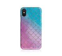 Tirita Hard Phone Case Compatible with iPhone Xs Max Hard Cover PRINTED GLITTER, NOT REAL GLITTER Mermaid Tail Skin Scales Vanilla Sky Ombre