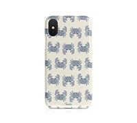 Tirita Hard Phone Case Compatible with Samsung Galaxy S7 Edge Cover Summer Tropical Seaside Paradise Blue Crabs Pattern