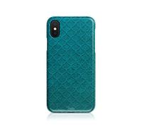 Tirita Hard Phone Case Cover Compatible with iPhone 12 & 12 Pro PRINTED GLITTER, NOT REAL GLITTER Mermaid Tail Skin Scales Petrol Green Tiles