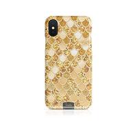 Tirita Hard Phone Case Cover Compatible with iPhone 12 Pro Max PRINTED GLITTER, NOT REAL GLITTER Mermaid Tail Skin Scales Shimmer Bokeh Gold