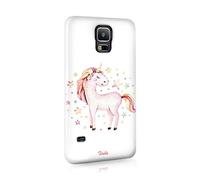 Tirita Hard Phone Case Cover Compatible with Samsung Galaxy S10 Magical Unicorns Heart Pastel Colours Pink Stars