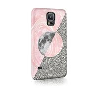 Tirita Hard Phone Case Cover Compatible with Samsung Galaxy S20 Plus PRINTED GLITTER, NOT REAL GLITTER Luna Moon Space Pink Marble Full Moon