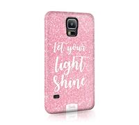 Tirita Hard Phone Case Cover Compatible with Samsung Galaxy S20 Plus PRINTED GLITTER, NOT REAL GLITTER Inspirational Life Quotes Let Your Light Shine