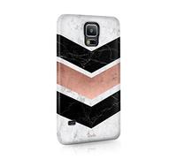 Tirita Hard Phone Case Cover Compatible with Samsung Galaxy S20 Plus PRINTED GLITTER, NOT REAL GLITTER Marble Rose Gold Angular Granite Arrows
