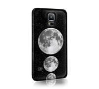 Tirita Hard Phone Case Cover Compatible with Samsung Galaxy S20 Plus PRINTED GLITTER, NOT REAL GLITTER Luna Moon Space Stars and Moons