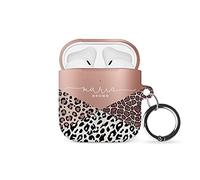 Tirita Personalised Case/Cover compatible with Apple AirPods Pro Earpods. [24 - Animal Print Leopard Rose Gold]