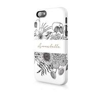 Tirita Personalised Compatible with iPhone 7/8 / SE 2020 / SE 2022 Hard Case Cover PRINTED GLITTER, NOT REAL GLITTER Floral Flowers Black and White Gold B&W Custom Initials Name Bling