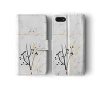 Tirita Personalised Compatible with iPhone 7/8 / SE 2020 / SE 2022 Leather Flip Wallet Case PRINTED GLITTER, NOT REAL GLITTER Marble Gold Pink Charcoal Floral Flowers Custom Initials Name Bling