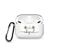 Tirita Personalised Custom Case Compatible with Apple AirPods Pro 2nd generation, Support Wireless Charging, with Carabiner, Front LED Visiblel [01- Flying Bee]