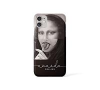 Tirita Personalised Initials Custom Hard Phone Case Compatible with iPhone 11 Pro Max Masterpiece Art Famous Artist Mona Lisa Lollypop