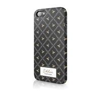 Tirita Personalised Initials Custom Hard Phone Case Compatible with iPhone 11 Pro PRINTED GLITTER, NOT REAL GLITTER Floral Flowers Black and White Gold B&W
