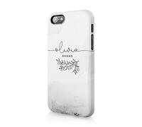 Tirita Personalised Initials Custom Hard Phone Case Compatible with iPhone 12 & 12 Pro PRINTED GLITTER, NOT REAL GLITTER Handwritten Stone Botanical Nature Wreath