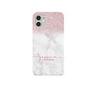 Tirita Personalised Initials Custom Hard Phone Case Compatible with iPhone 12 & 12 Pro PRINTED GLITTER, NOT REAL GLITTER Artistic Bling Space Showy Glamorous Twinkle