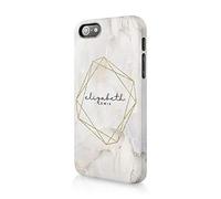Tirita Personalised Initials Custom Hard Phone Case Compatible with iPhone 12 & 12 Pro PRINTED GLITTER, NOT REAL GLITTER Polychromatic Glossy Marble Prismatic White