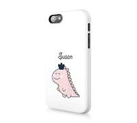 Tirita Personalised Initials Custom Hard Phone Case Compatible with iPhone 5 / 5s / SE 2016 Chubby Dinosaur Pink Dino Qeen