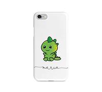 Tirita Personalised Initials Custom Hard Phone Case Compatible with iPhone 6 & 6s Chubby Dinosaur Happy Dino