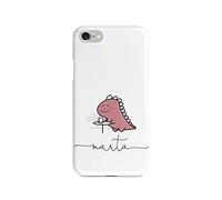 Tirita Personalised Initials Custom Hard Phone Case Compatible with iPhone 6 & 6s Chubby Dinosaur Pink T-Rex