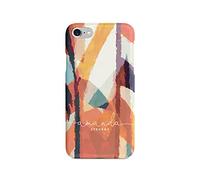 Tirita Personalised Initials Custom Hard Phone Case Compatible with iPhone 7/8 / SE 2020 / SE 2022 Hard Cover Summer Tropical Seaside Paradise Paint Brush Strokes Grunge