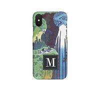 Tirita Personalised Initials Custom Hard Phone Case Compatible with iPhone Xr Hard Cover Japanese Art Hokusai The Amida Falls