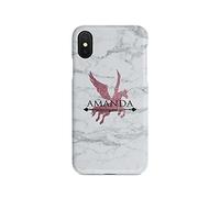 Tirita Personalised Initials Custom Hard Phone Case Compatible with iPhone Xr PRINTED GLITTER, NOT REAL GLITTER Magical Creatures Unicorn Fairy Phoenix Mermaid
