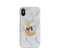 Tirita Personalised Initials Custom Hard Phone Case Compatible with iPhone Xr PRINTED GLITTER, NOT REAL GLITTER Magical Creatures Unicorn Fairy Phoenix Mermaid
