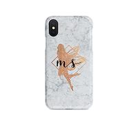 Tirita Personalised Initials Custom Hard Phone Case Compatible with iPhone Xs Max PRINTED GLITTER, NOT REAL GLITTER Magical Creatures Unicorn Fairy Phoenix Mermaid