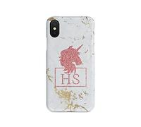 Tirita Personalised Initials Custom Hard Phone Case Compatible with iPhone Xs Max PRINTED GLITTER, NOT REAL GLITTER Magical Creatures Unicorn Fairy Phoenix Mermaid
