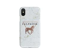 Tirita Personalised Initials Custom Hard Phone Case Compatible with iPhone Xs Max PRINTED GLITTER, NOT REAL GLITTER Magical Creatures Unicorn Fairy Phoenix Mermaid