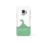 Tirita Personalised Initials Custom Hard Phone Case Compatible with Samsung Galaxy S10 Plus Chubby Dinosaur Long Neck Dino